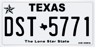 TX license plate DST5771