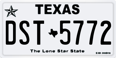 TX license plate DST5772