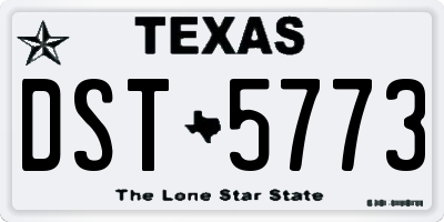 TX license plate DST5773