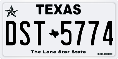 TX license plate DST5774