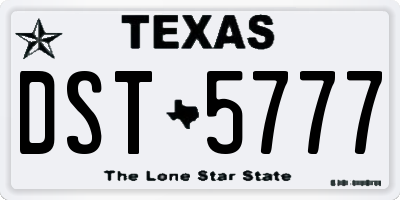 TX license plate DST5777