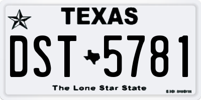 TX license plate DST5781