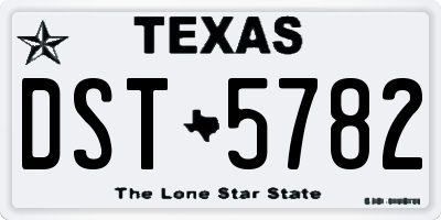TX license plate DST5782