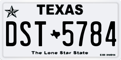 TX license plate DST5784