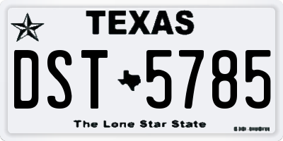 TX license plate DST5785
