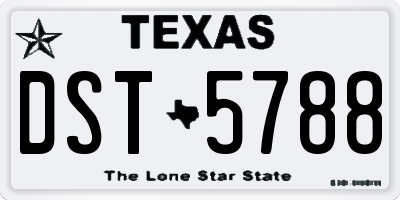 TX license plate DST5788