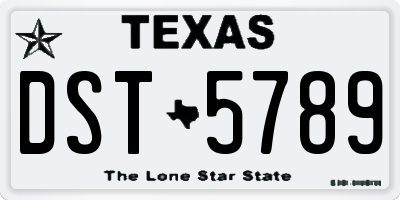 TX license plate DST5789