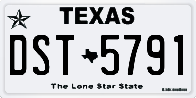 TX license plate DST5791