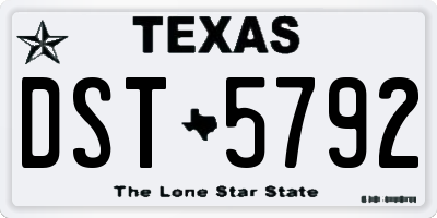 TX license plate DST5792