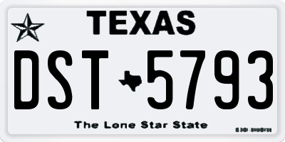 TX license plate DST5793