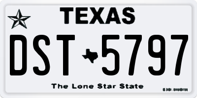 TX license plate DST5797