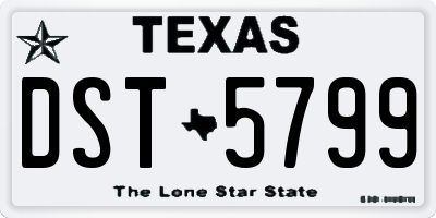 TX license plate DST5799