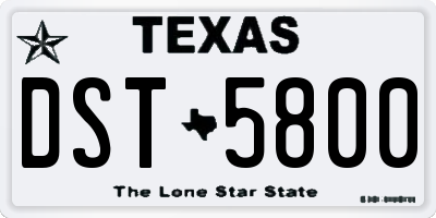 TX license plate DST5800