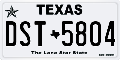 TX license plate DST5804