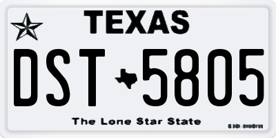 TX license plate DST5805
