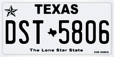 TX license plate DST5806