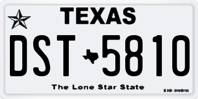 TX license plate DST5810