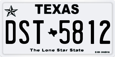 TX license plate DST5812