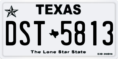 TX license plate DST5813