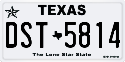 TX license plate DST5814