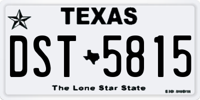 TX license plate DST5815