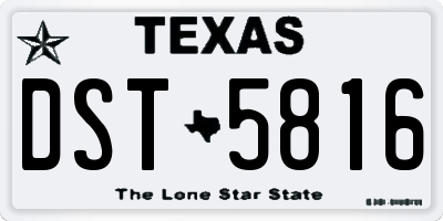 TX license plate DST5816