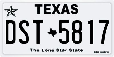 TX license plate DST5817