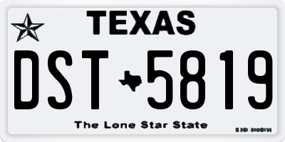 TX license plate DST5819