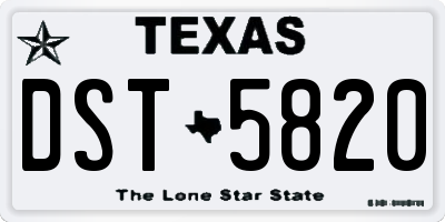 TX license plate DST5820