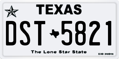 TX license plate DST5821