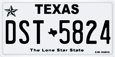 TX license plate DST5824