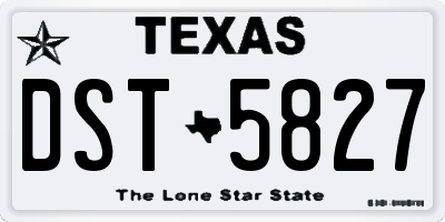 TX license plate DST5827