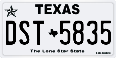 TX license plate DST5835