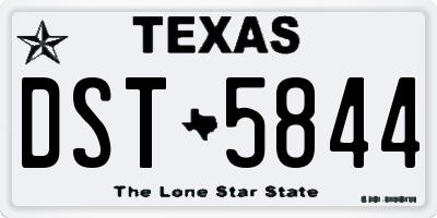 TX license plate DST5844