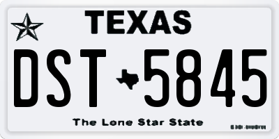 TX license plate DST5845