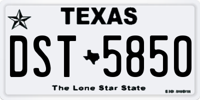 TX license plate DST5850