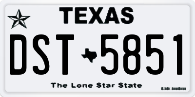 TX license plate DST5851