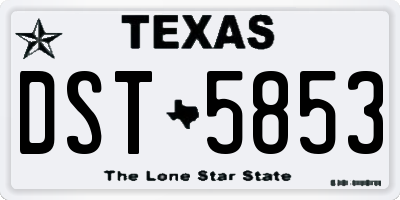 TX license plate DST5853