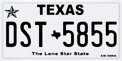TX license plate DST5855