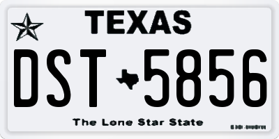 TX license plate DST5856