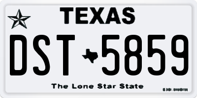 TX license plate DST5859