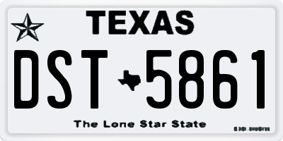 TX license plate DST5861