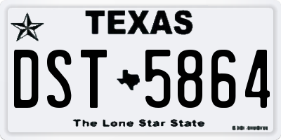 TX license plate DST5864