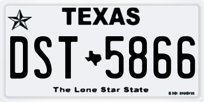 TX license plate DST5866