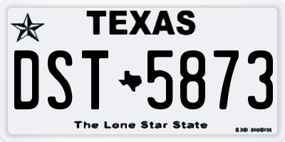 TX license plate DST5873