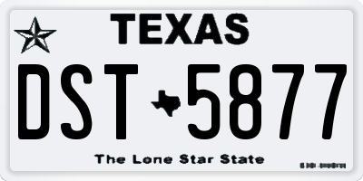 TX license plate DST5877