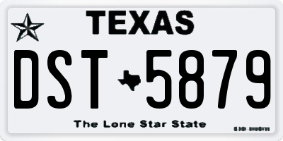 TX license plate DST5879