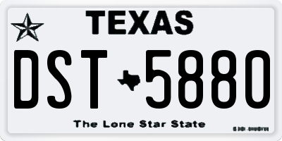TX license plate DST5880