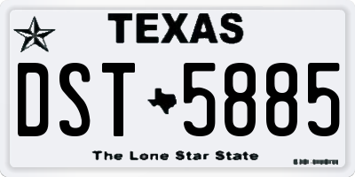 TX license plate DST5885