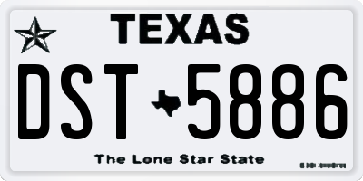 TX license plate DST5886